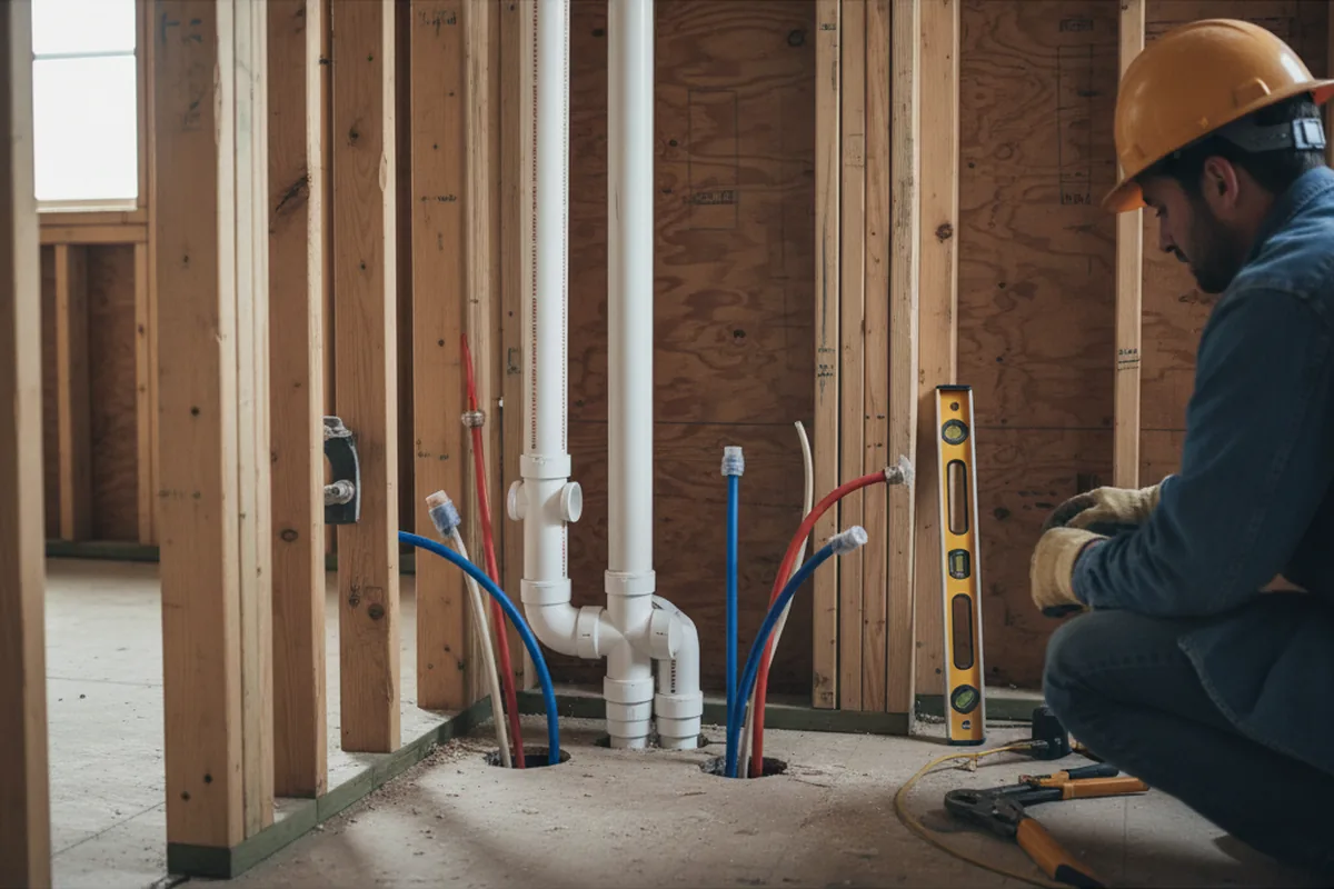 Drain and supply rough-in during Drain Cleaning in Dixon Springs